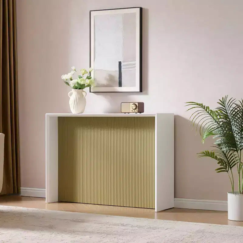 Kings Brand Furniture Lira – Console contemporaine avec façade ondulée