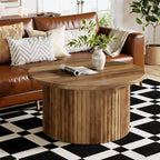 Table basse, table d'appoint circulaire de ferme pour canapé