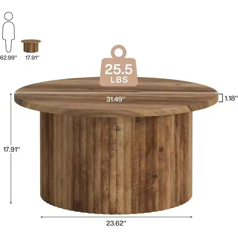 Table basse, table d'appoint circulaire de ferme pour canapé