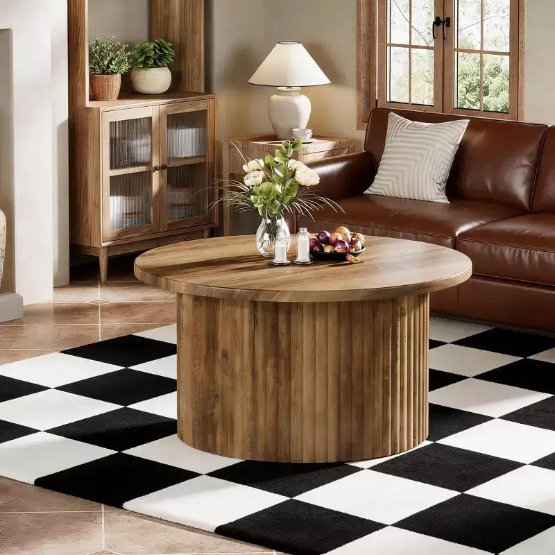 Table basse, table d'appoint circulaire de ferme pour canapé
