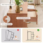Commode à 6 tiroirs pour chambre à coucher, commode cannelée de 120 cm pour chambre à coucher, commode compacte en bois avec poignées métalliques dorées pour salon