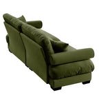 Canapé moderne deux places MAYEERTY avec accoudoirs rembourrés, oreillers lombaires et coussins décoratifs pour salon, couloir, chambre, vert olive
