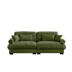 Canapé moderne deux places MAYEERTY avec accoudoirs rembourrés, oreillers lombaires et coussins décoratifs pour salon, couloir, chambre, vert olive