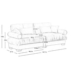 Canapé moderne deux places MAYEERTY avec accoudoirs rembourrés, oreillers lombaires et coussins décoratifs pour salon, couloir, chambre, vert olive