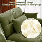 Canapé moderne deux places MAYEERTY avec accoudoirs rembourrés, oreillers lombaires et coussins décoratifs pour salon, couloir, chambre, vert olive