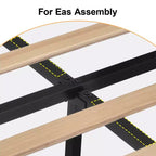 Lit Dyonery en lin naturel, hauteur 140 cm, structure renforcée, convient aux matelas de 20 à 35 cm d'épaisseur, pas besoin de sommier tapissier