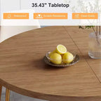 Table de salle à manger circulaire à quatre places Dyonery 35, un modèle moderne avec espace de rangement à double couche et portes coulissantes