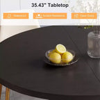 Table de salle à manger circulaire à quatre places Dyonery 35, un modèle moderne avec espace de rangement à double couche et portes coulissantes