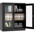BALHAM TRADE-36Large filing cabinet Lockable Glass Door 2 Adjustable Shelves Organizer for Office Home