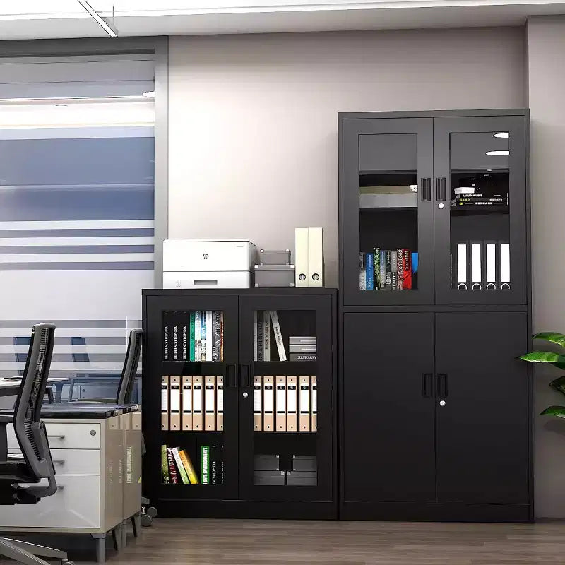 BALHAM TRADE-36Grand Classeur Porte Vitrée Verrouillable 2 Étagères Réglables Organiseur pour Bureau Domicile