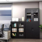 BALHAM TRADE-36Grand Classeur Porte Vitrée Verrouillable 2 Étagères Réglables Organiseur pour Bureau Domicile