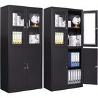 BALHAM TRADE-71 Large filing cabinet Set of 1 - with Glass Doors and Adjustable Shelves for Office Home