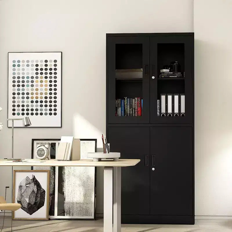 BALHAM TRADE-71 Grand meuble de rangement Set de 1 - avec portes vitrées et étagères réglables pour bureau et maison