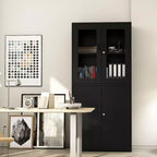 BALHAM TRADE-71 Grand meuble de rangement Set de 1 - avec portes vitrées et étagères réglables pour bureau et maison