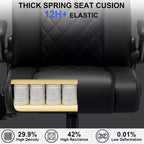 Chaise de bureau ergonomique HOFFREE 200 kg Chaise de bureau en similicuir Dossier haut Appui-tête réglable Accoudoirs rabattables Chaise d'ordinateur