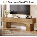 Meuble TV Lantine 63 pouces, meuble de divertissement style ferme et table console basse pour TV 55/60/65 pouces, salon
