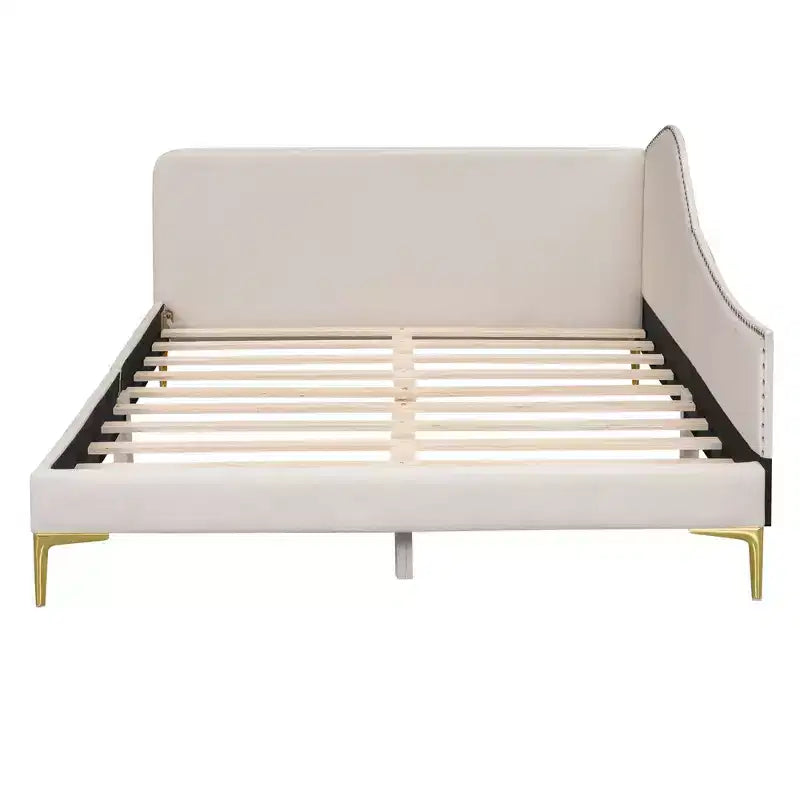 Lit de repos moderne en lin rembourré Luxystar avec tête de lit