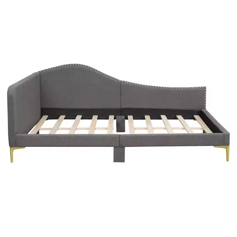 Lit de repos moderne en lin rembourré Luxystar avec tête de lit