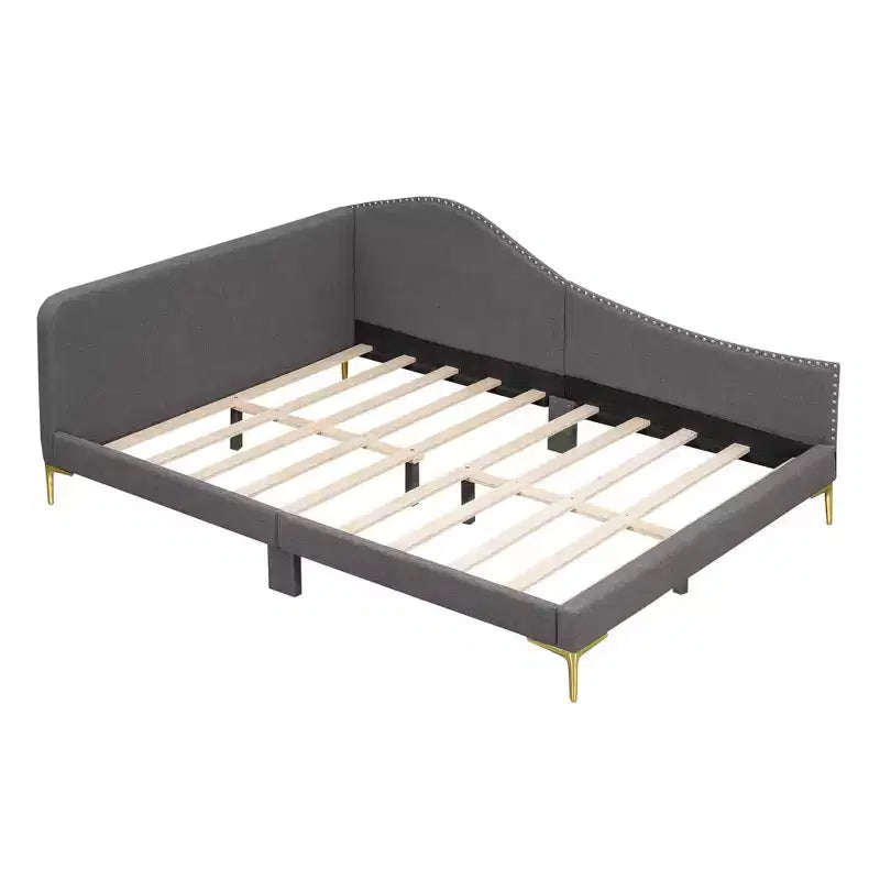 Lit de repos moderne en lin rembourré Luxystar avec tête de lit
