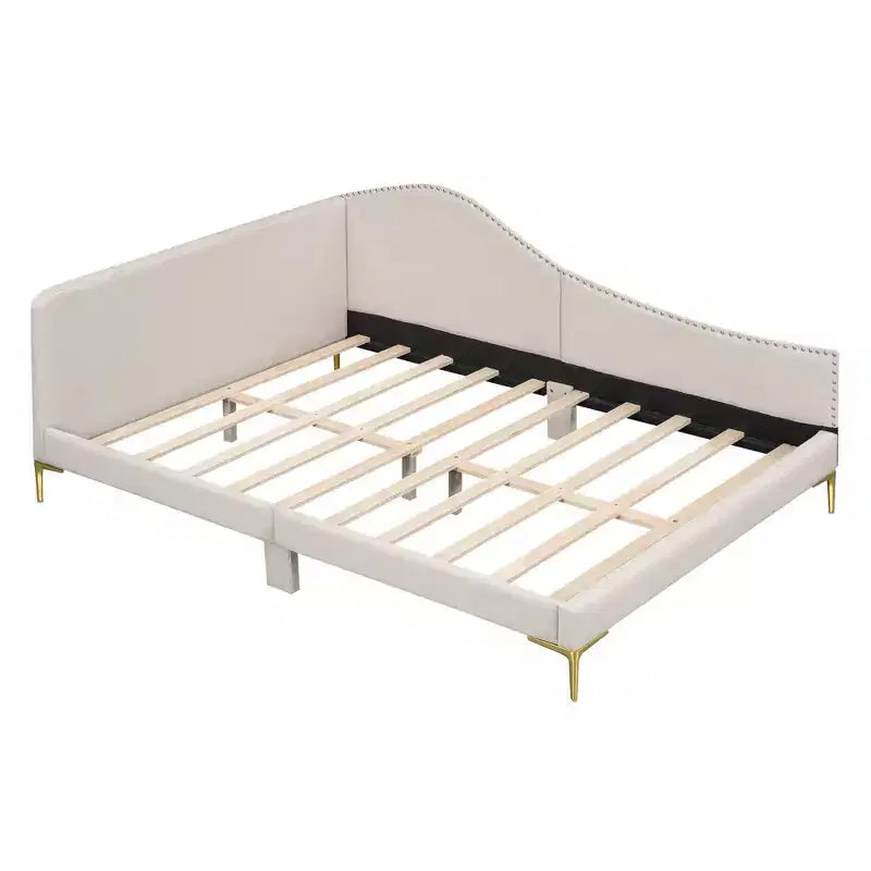 Lit de repos moderne en lin rembourré Luxystar avec tête de lit