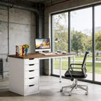 Computer Desk with 5 Drawers, Modern Study Table Writing Desk