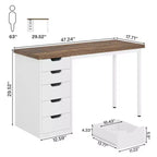 Bureau informatique avec 5 tiroirs, table d'étude moderne
