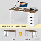 Bureau informatique avec 5 tiroirs, table d'étude moderne