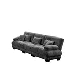 Canapé deux places MAYEERTY Cloud avec 2 coussins d'assise, 2 coussins lombaires et 2 coussins décoratifs pour salon Gris
