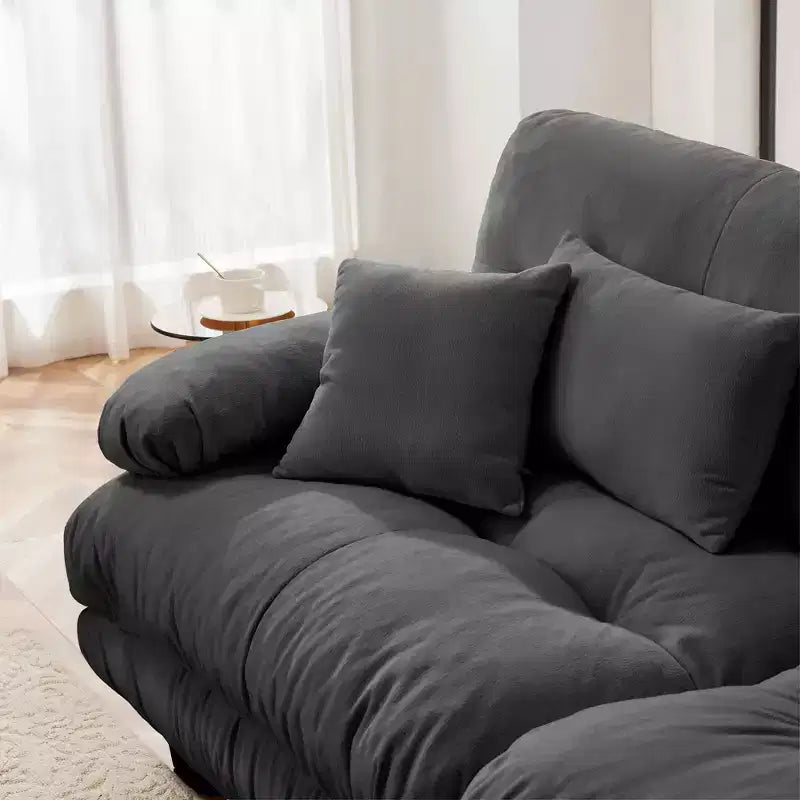 Canapé deux places MAYEERTY Cloud avec 2 coussins d'assise, 2 coussins lombaires et 2 coussins décoratifs pour salon Gris