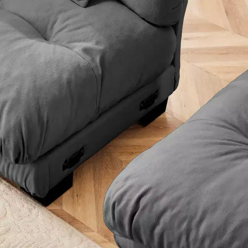 Canapé deux places MAYEERTY Cloud avec 2 coussins d'assise, 2 coussins lombaires et 2 coussins décoratifs pour salon Gris