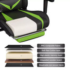 Fauteuil de jeu inclinable de massage Hoffree Chaise de bureau ergonomique pour PC avec haut-parleur Bluetooth et lumière RVB