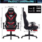 Fauteuil de jeu inclinable de massage Hoffree Chaise de bureau ergonomique pour PC avec haut-parleur Bluetooth et lumière RVB
