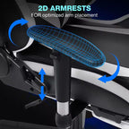 Fauteuil de jeu inclinable de massage Hoffree Chaise de bureau ergonomique pour PC avec haut-parleur Bluetooth et lumière RVB
