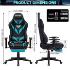 Fauteuil de jeu inclinable de massage Hoffree Chaise de bureau ergonomique pour PC avec haut-parleur Bluetooth et lumière RVB