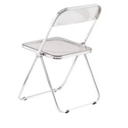 MAYEERTY Chaise pliante transparente Ghost, Siège en plastique acrylique avec cadre en acier chromé, Chaise de salle à manger empilable pour salon, camping, réception