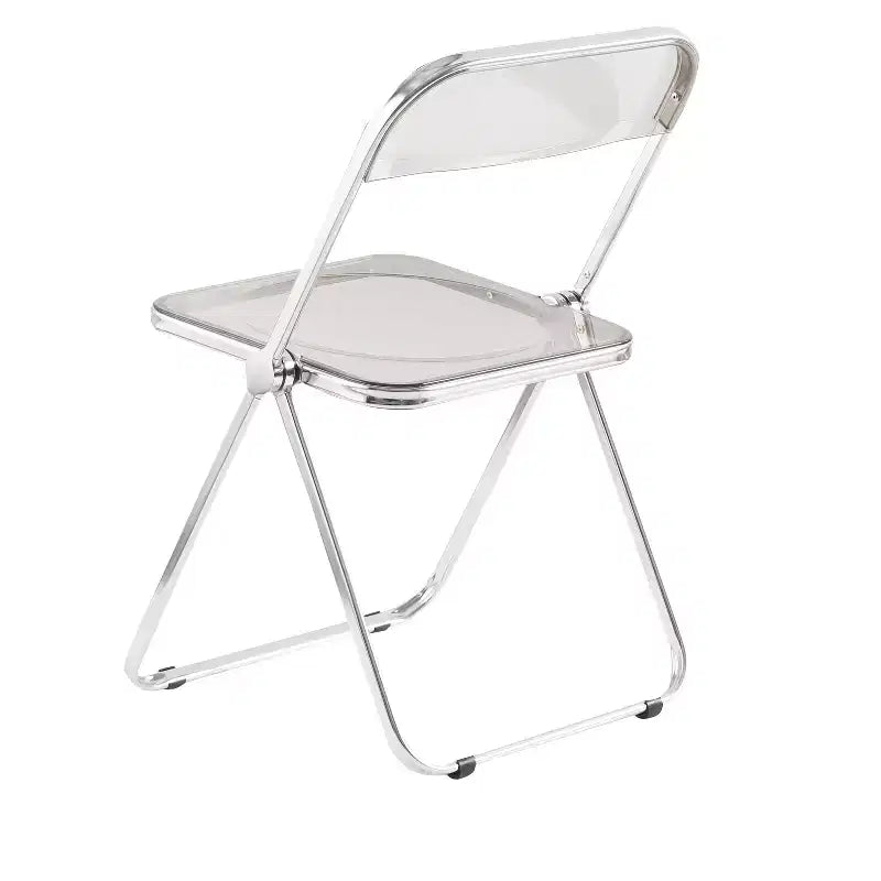MAYEERTY Chaise pliante transparente Ghost, Siège en plastique acrylique avec cadre en acier chromé, Chaise de salle à manger empilable pour salon, camping, réception