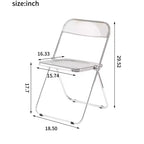 MAYEERTY Chaise pliante transparente Ghost, Siège en plastique acrylique avec cadre en acier chromé, Chaise de salle à manger empilable pour salon, camping, réception
