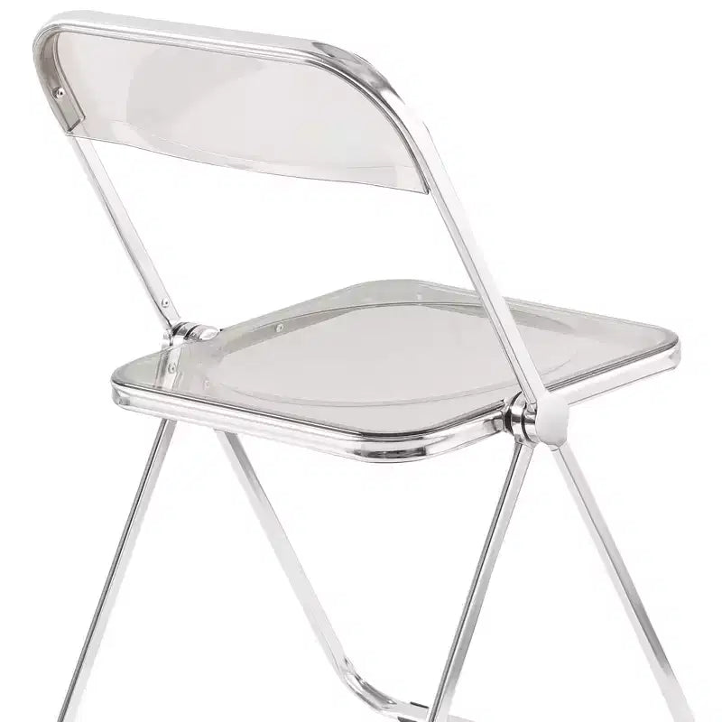 MAYEERTY Chaise pliante transparente Ghost, Siège en plastique acrylique avec cadre en acier chromé, Chaise de salle à manger empilable pour salon, camping, réception