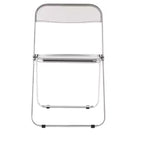 MAYEERTY Chaise pliante transparente Ghost, Siège en plastique acrylique avec cadre en acier chromé, Chaise de salle à manger empilable pour salon, camping, réception