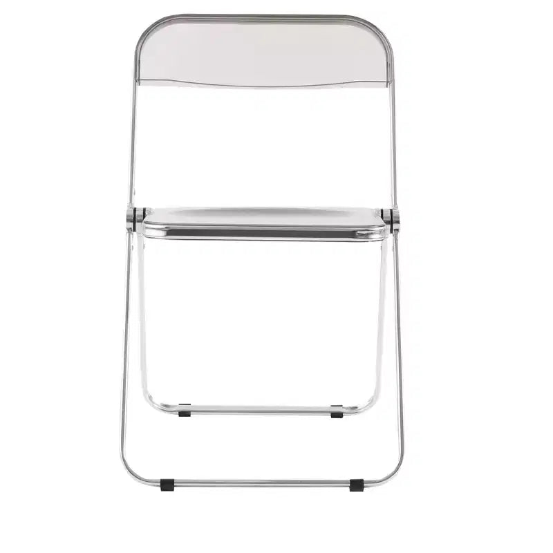 MAYEERTY Chaise pliante transparente Ghost, Siège en plastique acrylique avec cadre en acier chromé, Chaise de salle à manger empilable pour salon, camping, réception