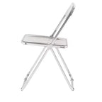 MAYEERTY Chaise pliante transparente Ghost, Siège en plastique acrylique avec cadre en acier chromé, Chaise de salle à manger empilable pour salon, camping, réception