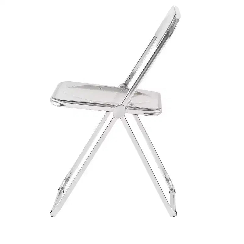 MAYEERTY Chaise pliante transparente Ghost, Siège en plastique acrylique avec cadre en acier chromé, Chaise de salle à manger empilable pour salon, camping, réception