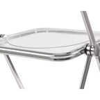 MAYEERTY Chaise pliante transparente Ghost, Siège en plastique acrylique avec cadre en acier chromé, Chaise de salle à manger empilable pour salon, camping, réception
