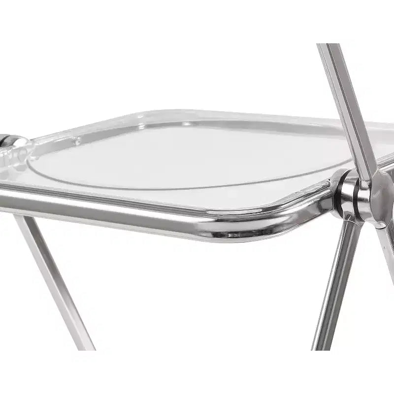 MAYEERTY Chaise pliante transparente Ghost, Siège en plastique acrylique avec cadre en acier chromé, Chaise de salle à manger empilable pour salon, camping, réception