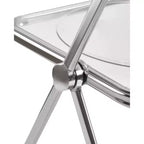 MAYEERTY Chaise pliante transparente Ghost, Siège en plastique acrylique avec cadre en acier chromé, Chaise de salle à manger empilable pour salon, camping, réception
