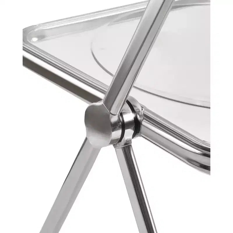 MAYEERTY Chaise pliante transparente Ghost, Siège en plastique acrylique avec cadre en acier chromé, Chaise de salle à manger empilable pour salon, camping, réception