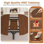 Ensemble de salle à manger extensible GDFStudio Raj Modern 5 pièces avec 4 chaises rembourrées en similicuir