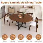 Ensemble de salle à manger extensible GDFStudio Raj Modern 5 pièces avec 4 chaises rembourrées en similicuir