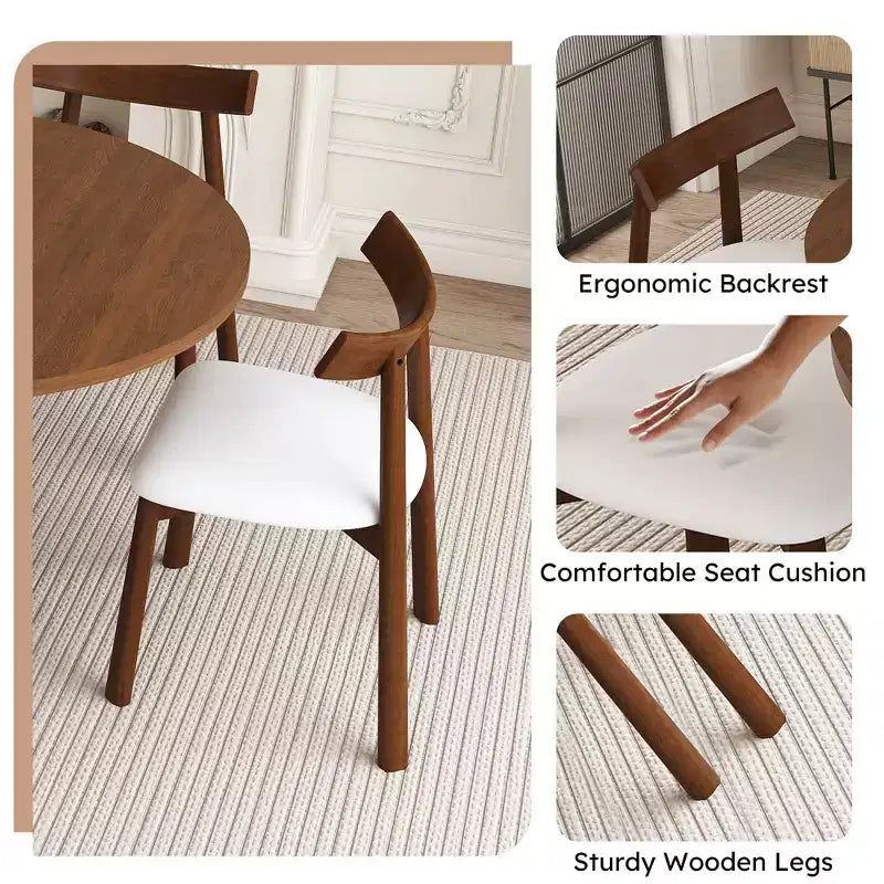 Ensemble de salle à manger extensible GDFStudio Raj Modern 5 pièces avec 4 chaises rembourrées en similicuir