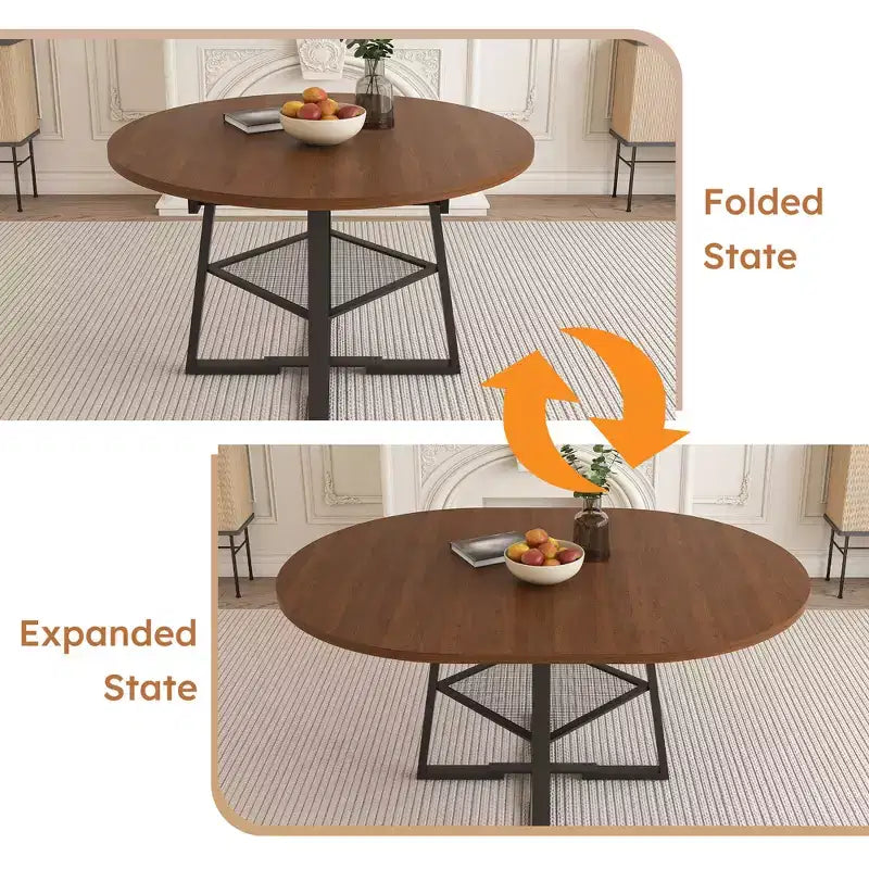 Ensemble de salle à manger extensible GDFStudio Raj Modern 5 pièces avec 4 chaises rembourrées en similicuir